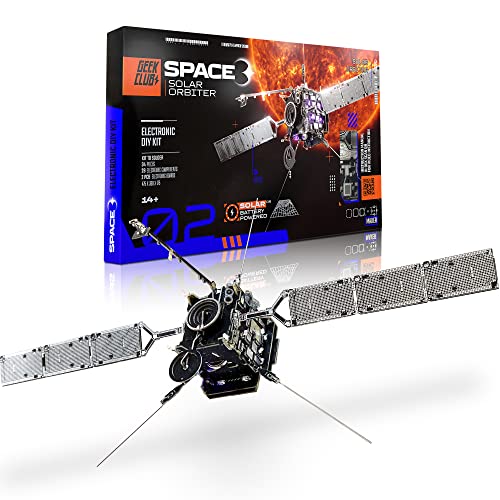 Geeek Club Space O DIY Engineering Kit - Solar Orbiter Model Building Kit - Solar-Powered Science Toy Kits - Educational STEM Kit, Electrical Engineering Kit - DIY Toy Gift for Adults, Teens, Kids 14+