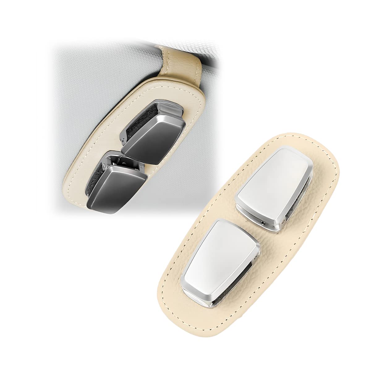 BELOMI Sunglasses Holders for Car Sun Visor, Magnetic Double-Ends Eyeglasses Holder, Glasses Hanger Mounted with Ticket Card Clip, Auto Interior Accessories Universal for SUV Pickup Truck