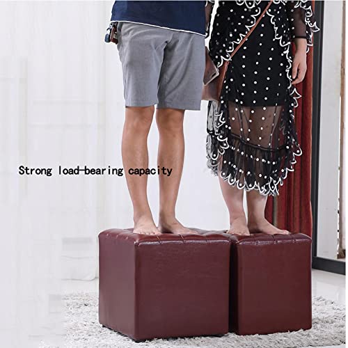 Tabouret pour changer de chaussures dans l'entrée en cuir bleu - 7