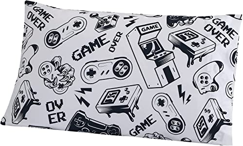 Sdiii 4Pcs Black And White Gamer Bedding Sheet Sets For Boys Girls Teens And Kids, Bed In A Bag Full Sheet Set, Video Game Bed Sheet Set On Amazon, Full #TOP1