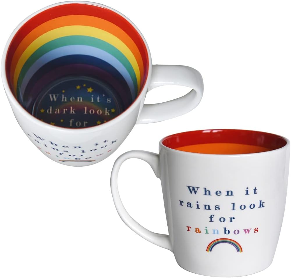SHAKLAK Inside Out Rainbows Mug - Pattern Inside and Out