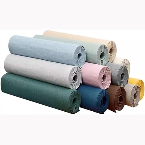 Miniatura 3 de Paneles de pared para despegar y pegar, tela de lino con aislamiento térmico tapizado a prueba de colisiones, papel tapiz autoadhesivo para