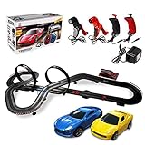 🚗 【Race Car Track Set】 Todo lo que necesitas en la caja para comenzar a competir, incluidos 2 autos, 4 controladores de velocidad y diseño de la pista. ¡Configura rápidamente la pista y comienza a correr de inmediato!