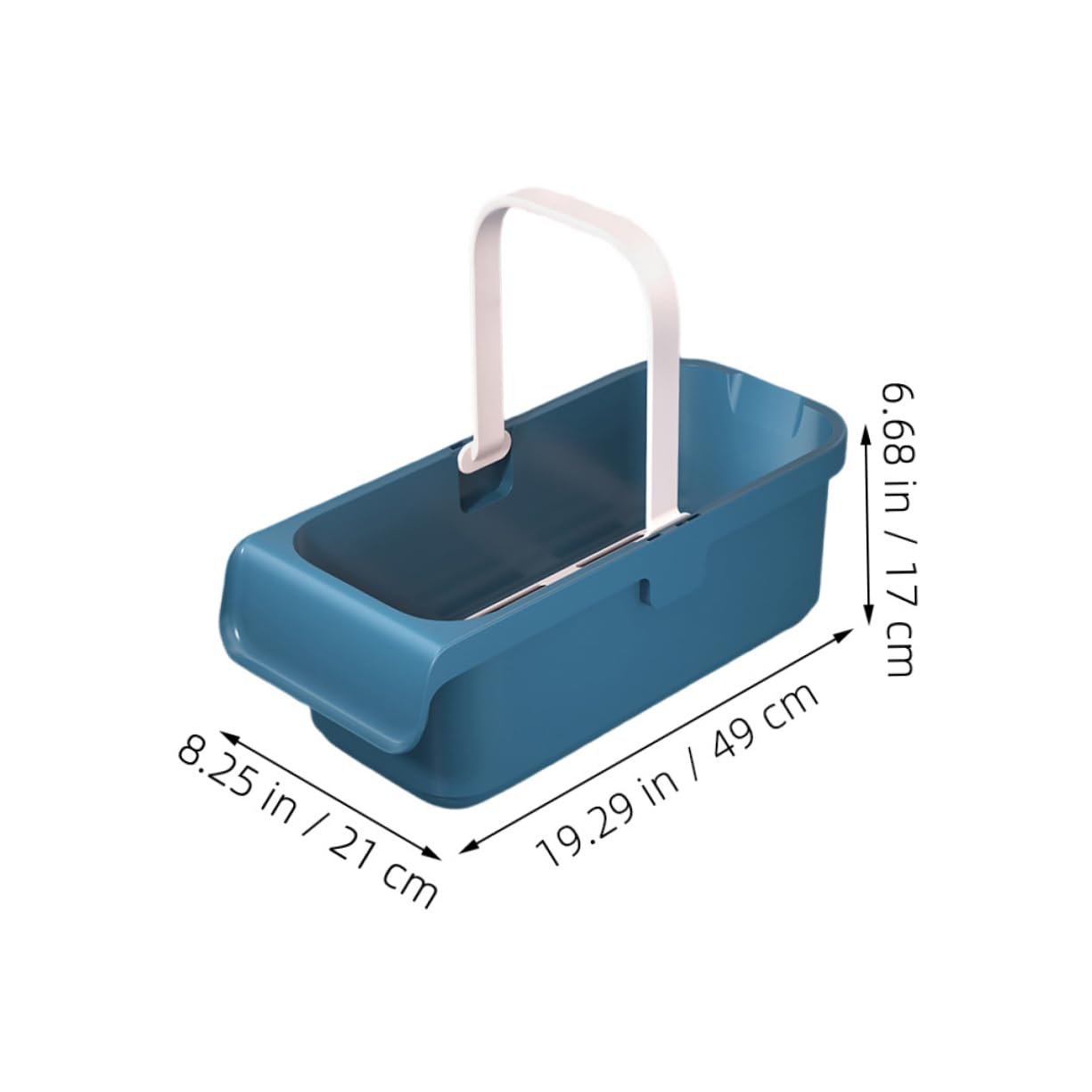 Cubo Gran Rectangular Limpieza de Plástico, Azul Capacidad, y Asa Portátil para Fregona, Adecuado para Suelos Tipo Hogar