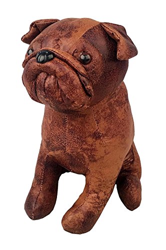 Festive Faux Leather Bull Dog Door Stop 25 Centimeter