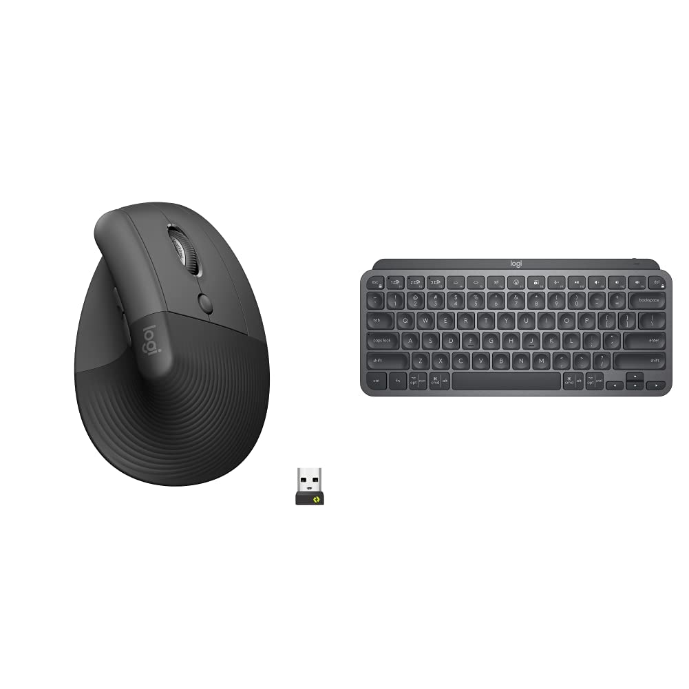 Logitech Lift Vertical Ergonomic Mouse, Wireless, Bluetooth or Logi Bolt USB Receiver, Quiet clicks,