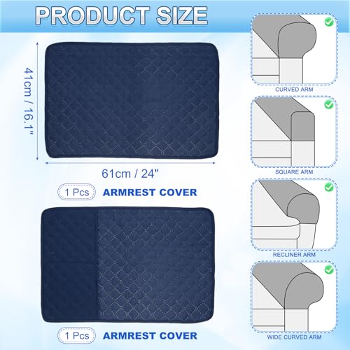 Fundas para reposabrazos protectoras de sofá con bolsillo de almacenamiento lateral 3