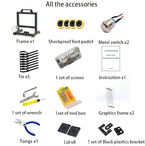 PC Creative Assembly Frame Test Bench，Open Air Frame Case, DIY Computer Motherboard Case Rack, ITX ATX MATX/EATX Open Aluminum Frame Chassis (ATX) by egowz - Image 6