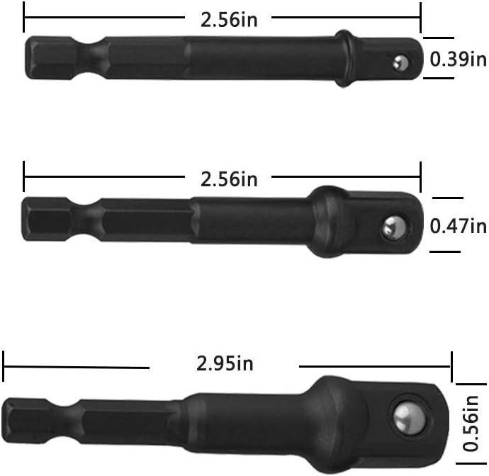 AFUNTA 14 pcs Power Nut Driver Drill Bit & 3 pcs Socket Adapters, Hex Shank Impact Driver Bit Set
