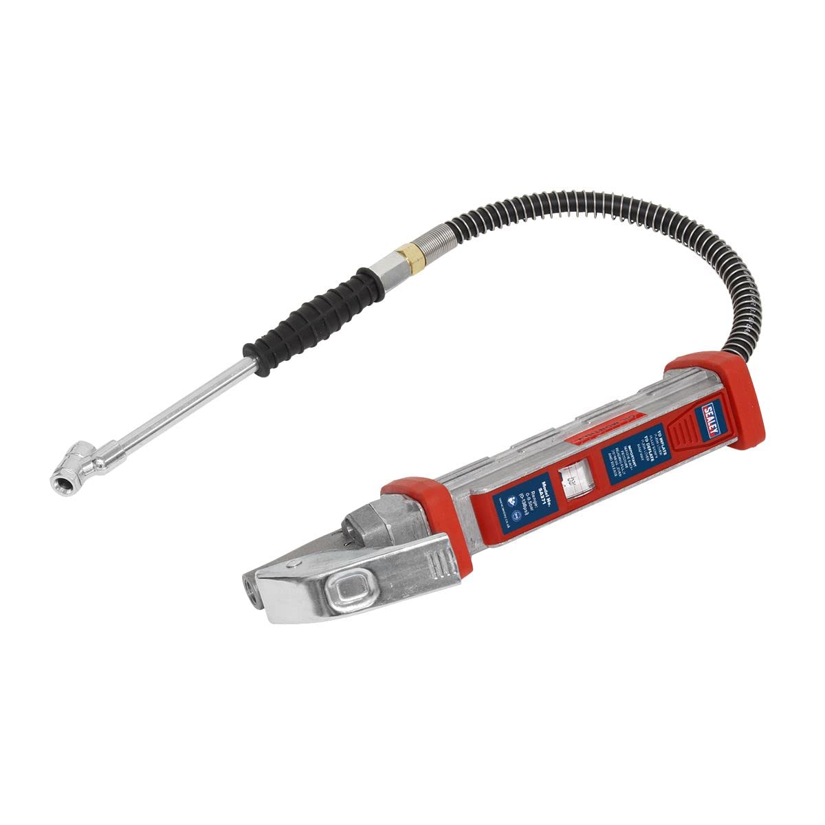 Sealey SA371 Gonfleur de Pneu avec Tuyau de 0,5 m et Double connecteur Poussoir
