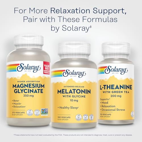 Image of SOLARAY Melatonin 10mg with Glycine - Extended Release, Healthy Sleep Aid and Calming Relaxation Support - Lab Verified, Vegan, Gluten Free, 60-Day Guarantee - 100 Servings, 100 VegCaps