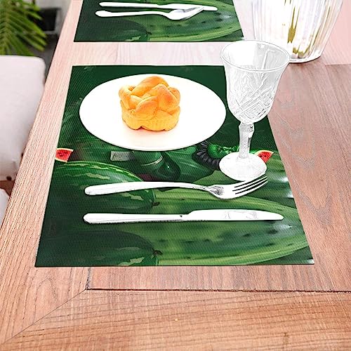 Set de table tissé 30x46 cm motif pastèque Patrick pour salle à manger - 6