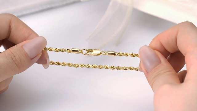 Pulsera de cadena dorada para hombre 14K 3mm 8 pulgadas miniatura 7