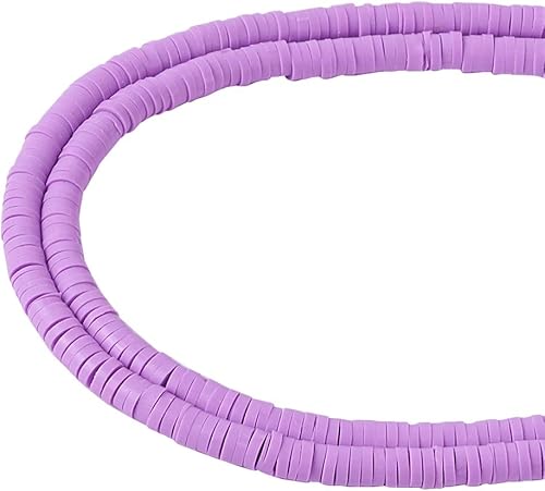 Miniatura 9 de Cheriswelry 380-400 unidshebra de arcilla polimérica de 0.236 pulgadas, cuentas de arcilla polimérica azul cielo, espaciador de disco redondo plano