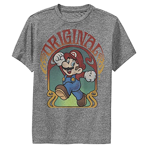 Nintendo Felpa con cappuccio per bambini Mario Psych Surf Youth, Antracite melange, M