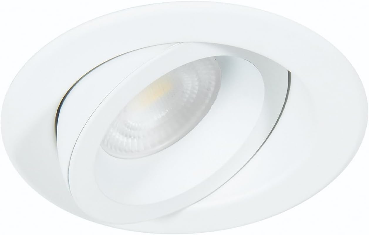 WAC Lighting Lotos 4in LED Regressed Adjustable Recessed Light 5-CCT Selectable 9W 775 Lumens IC-Rated Airtight 120V-277V Universal in White
