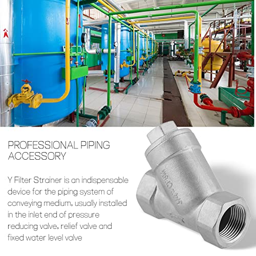 Image of Y Type Strainer Pump Filter,Y Filter Strainer 3 /4 inch DN20 PT Thread Stainless Steel Y Type Strainer Pump Filter for Water Oil Gas