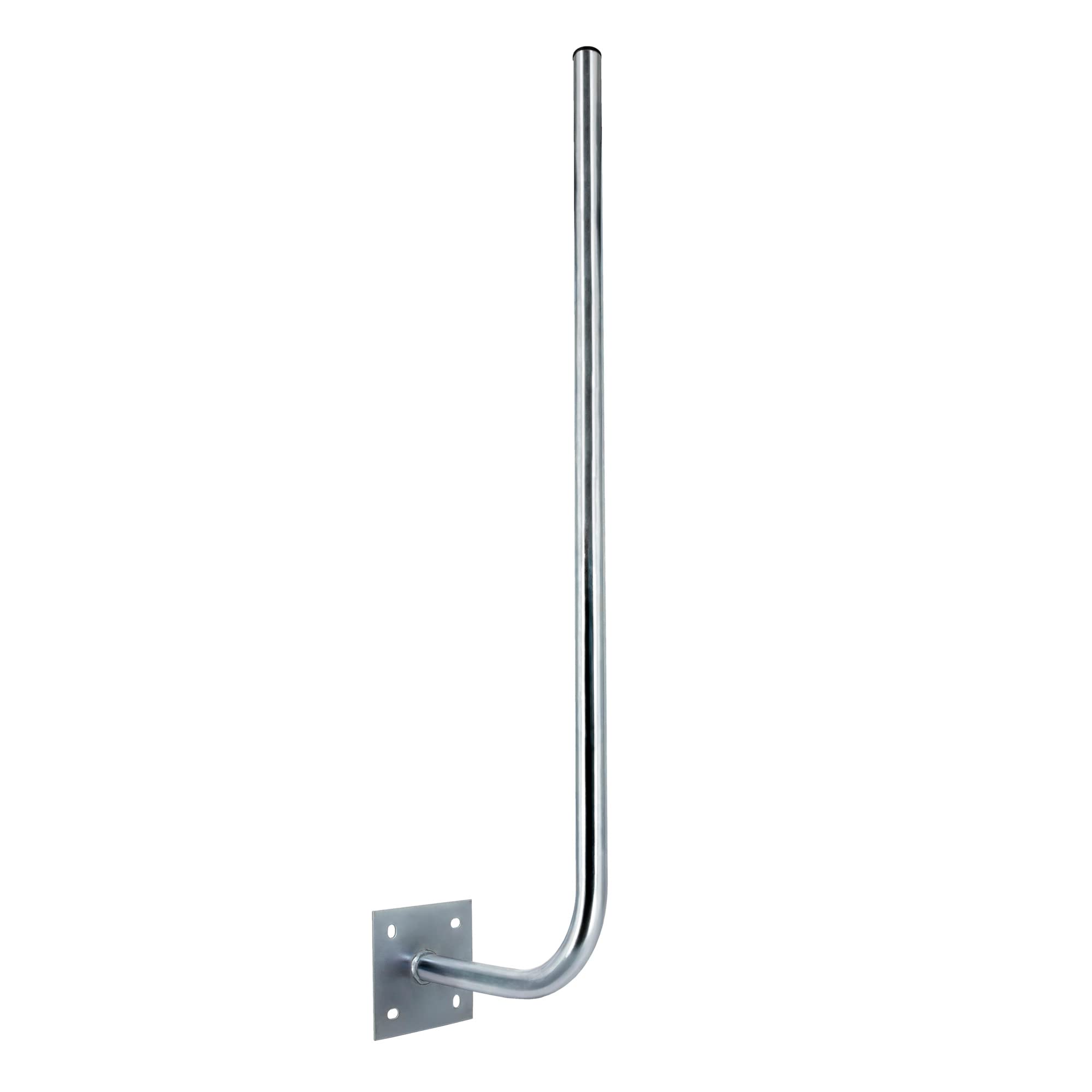 PremiumX Supporto a Parete 30 cm per Antenna Satellitare - Mast 120 cm in Acciaio Zincato - Staffa di Montaggio con Distanza dalla Parete 30 cm - Ø 38 mm