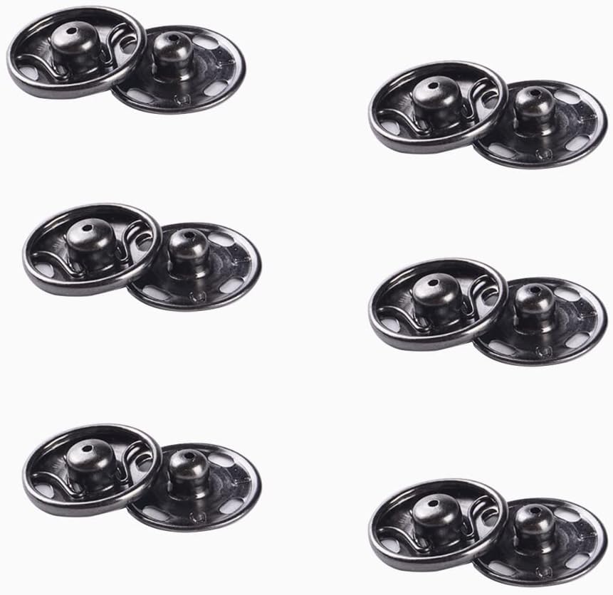 Sew on Snap Buttons, 6 Sets Press Studs Snaps Fasteners Buttons for Clothes Purse Handbag Craft DIY Supplies 15mm