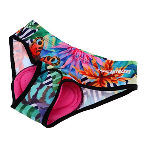 Roupa íntima feminina para ciclismo 3D Gel para bicicleta, secagem rápida e leve - Floresta tropical