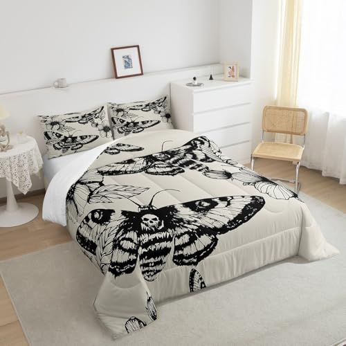 Image of Feelyou Gothic Skull Bedding Set Full Size for Kids Teens Adults