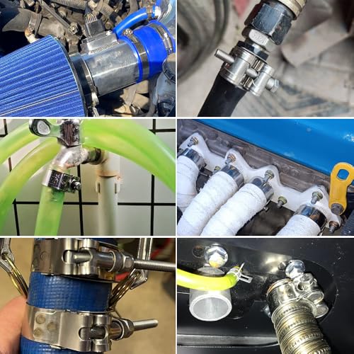 FamlTol 4 szt. Zacisk wydechowy Moto 48-51 mm, zacisk turbiny, metalowy zacisk ze stali nierdzewnej odpowiedni do połączenia wydechowego rury samochodowej i motocyklowej