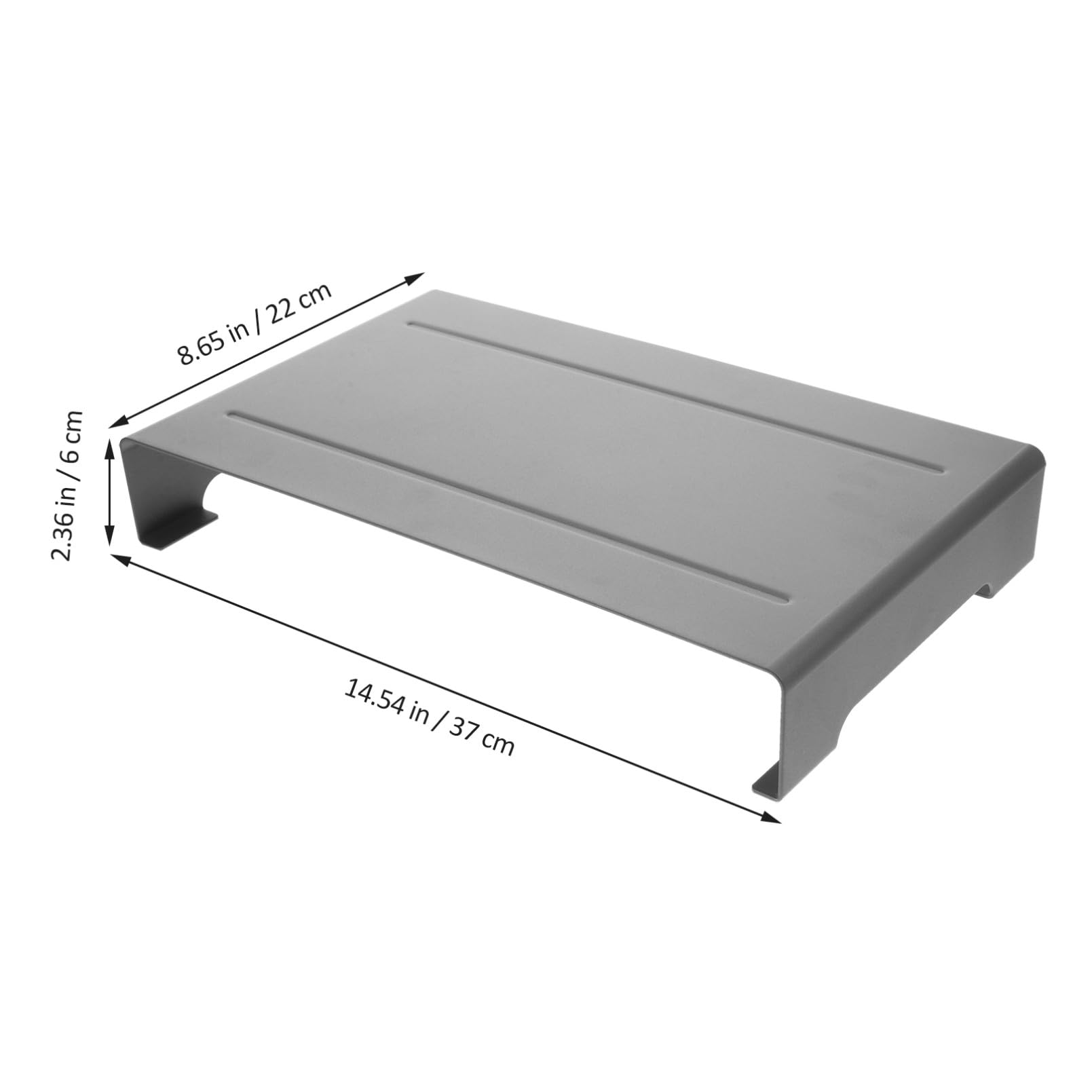 NUOBESTY Supporto Monitor in Lega di Alluminio Argento per Laptop Notebook Altezza Regolabile 6cm Antiscivolo per Ufficio e Casa