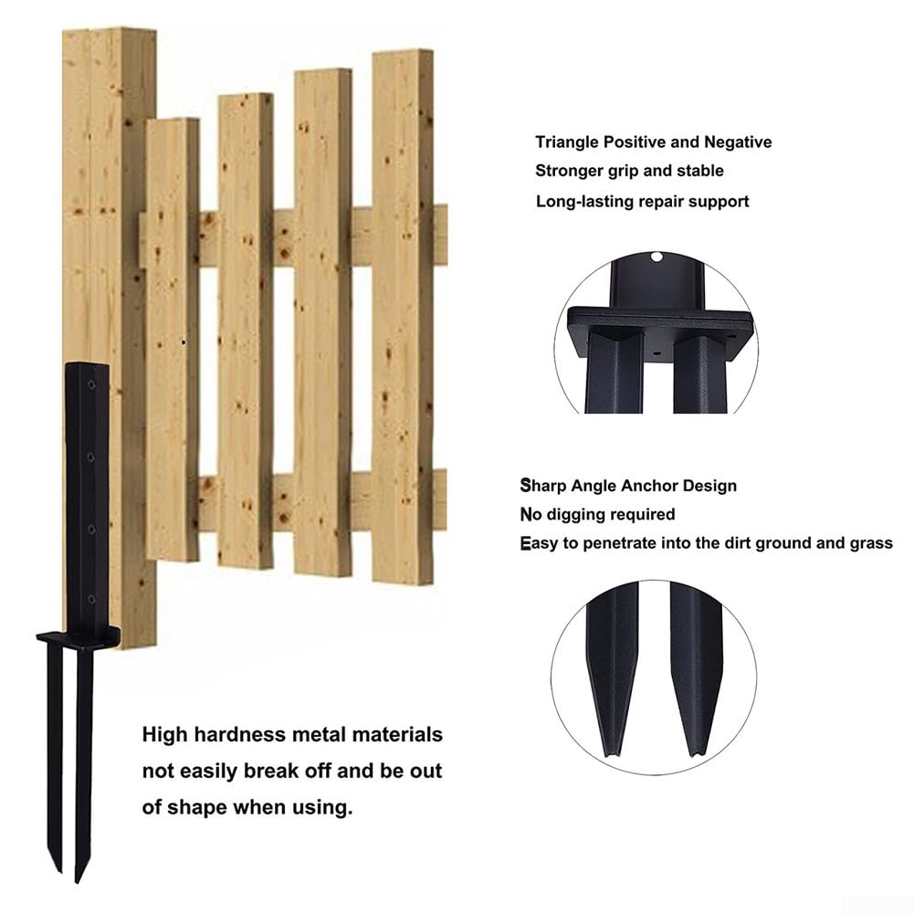 Ancoraggio Per Pali Per Recinzione,VEVOR 8 Pezzi,Paletto In Metallo Verniciato A Polvere Nera,Esterno 914 X 113 X 113 Mm (Interno 89 X 89 Mm) Per C | Leroy Merlin