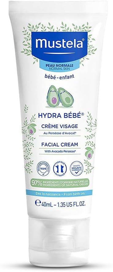 HydraBebe Facial Cream - 40ml | Nourishing Face Lotion for Normal Skin | Hypoallergenic, Long-Lasting Hydration with Sweet Almond & Jojoba Oil | Gentle Care for Newborns & Babies