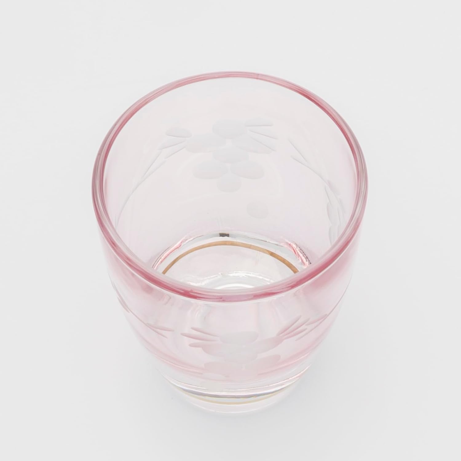 Otsuka Glass G-1-15-1PK-1P Shot Glass, Double Cold Sake Cup, Approx. 1.7 fl oz (50 ml), Natsume Shape, Flower Kiriko, Pink, Made in Japan