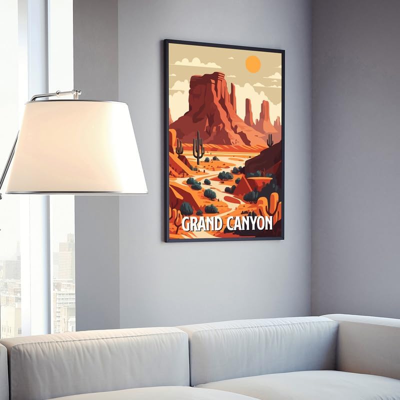 Miniatura 2 de Póster del Parque Nacional del Gran Cañón, impresiones artísticas de pared de los parques nacionales del Gran Cañón, póster de viaje retro de