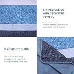 Navy Blue Comforter Set 3 Pieces, 78 x 90'' Full Size Boho Striped Bedding Set with 2 Pillowcases, Blue Patchwork Plaid Comforter, Soft Microfiber All Season Quilt Set for Bedroom