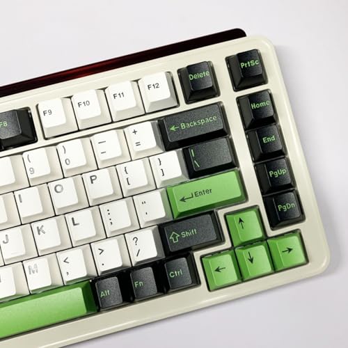 Image of Fogruaden PBT Keycaps Set, Cherry Profile Custom Keycap for Mechanical Keyboard Green White Keycaps