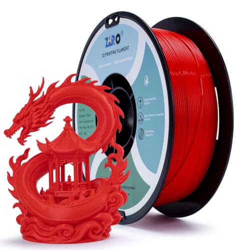 ZIRO UV Reactive Fluorescence PLA, NOT Glow in The Dark, 2.2lb Red