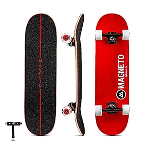 Magneto SUV Skateboards | Fully Assembled Complete 31″ x 8.5″ Standard Size | 7 Layer Canadian Maple Deck | Designed for All Types of Riding Kids Adults Teens Boys Girls | Free Skate Tool