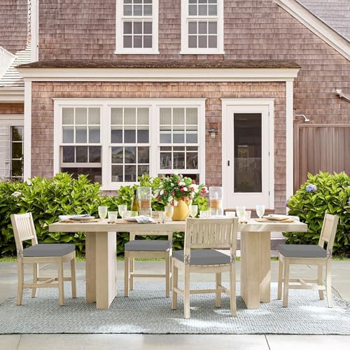Image of Basic Beyond Outdoor Chair Cushions Set of 4, Square Corner Outdoor Cushions for Patio Furniture, Water Resistant Patio Chair Cushions with 2 Ties, 18.5x16x3, Light Grey