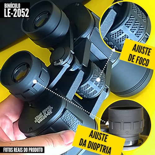 Binoculo Profissional De Longo Alcance 20x50 Portátil Le-2052 Super Potente Com Lentes de Alta Defin