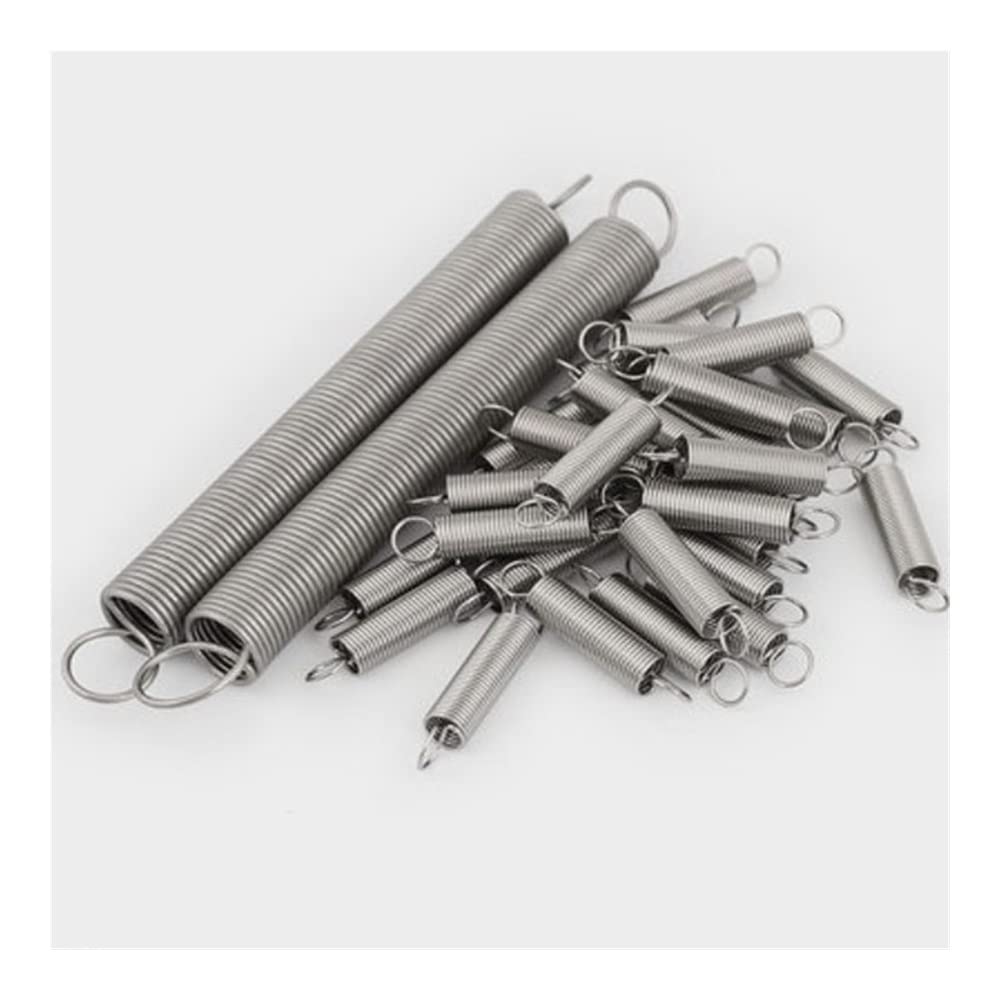 SINEKY 10pcs Wire Dia 0.5mm Tension Spring Stainless Steel Extension Spring with Hook Length 10mm to 60mm (Size : 30mm, Color : 3MM_0.5MM 10PCS)