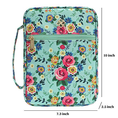 Inspring Bible Cover Case For Women With Zip Pocket And Inner Organizing Pockets Fits Standard Size Bible 10X7.5X2.5In Floral Fabric, Gift For Mother #TOP4