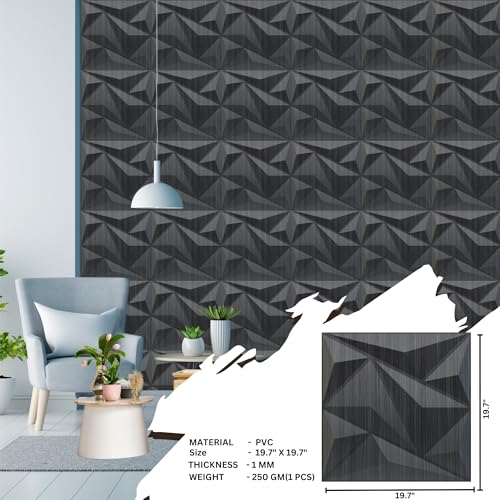 Image of Kayra Decor Wall Panels for Bedroom Alps Design Grey Pine Wood Color 19.7 inch x 19.7 inch (Pack of 12) - Covers 32.34 Sq. Ft.