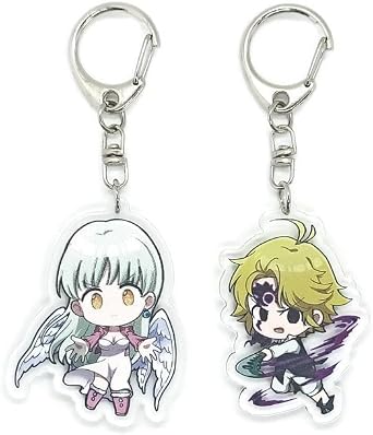 EBTY DREAMS Inc. - Set of 2 The Seven Deadly Sins Nanatsu Taizai Acrylic Keychain Meliodas, Elizabeth Liones