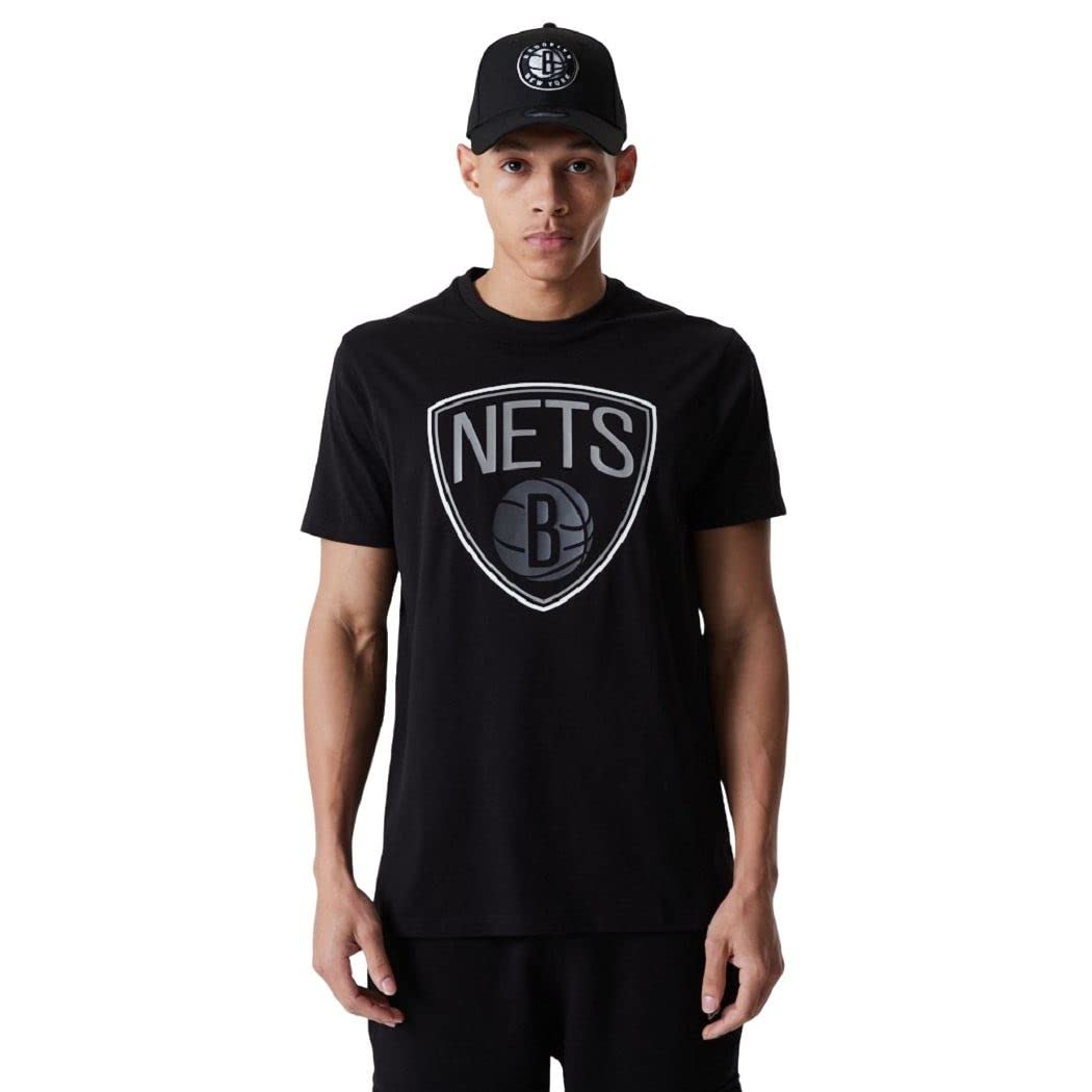 New EraBrooklyn Nets NBA Outline Logo Tee Black T-Shirt