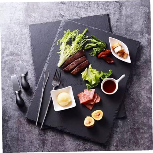 Plato para sushi de piedra negra 30cm x 10cm HANABASS miniatura 7