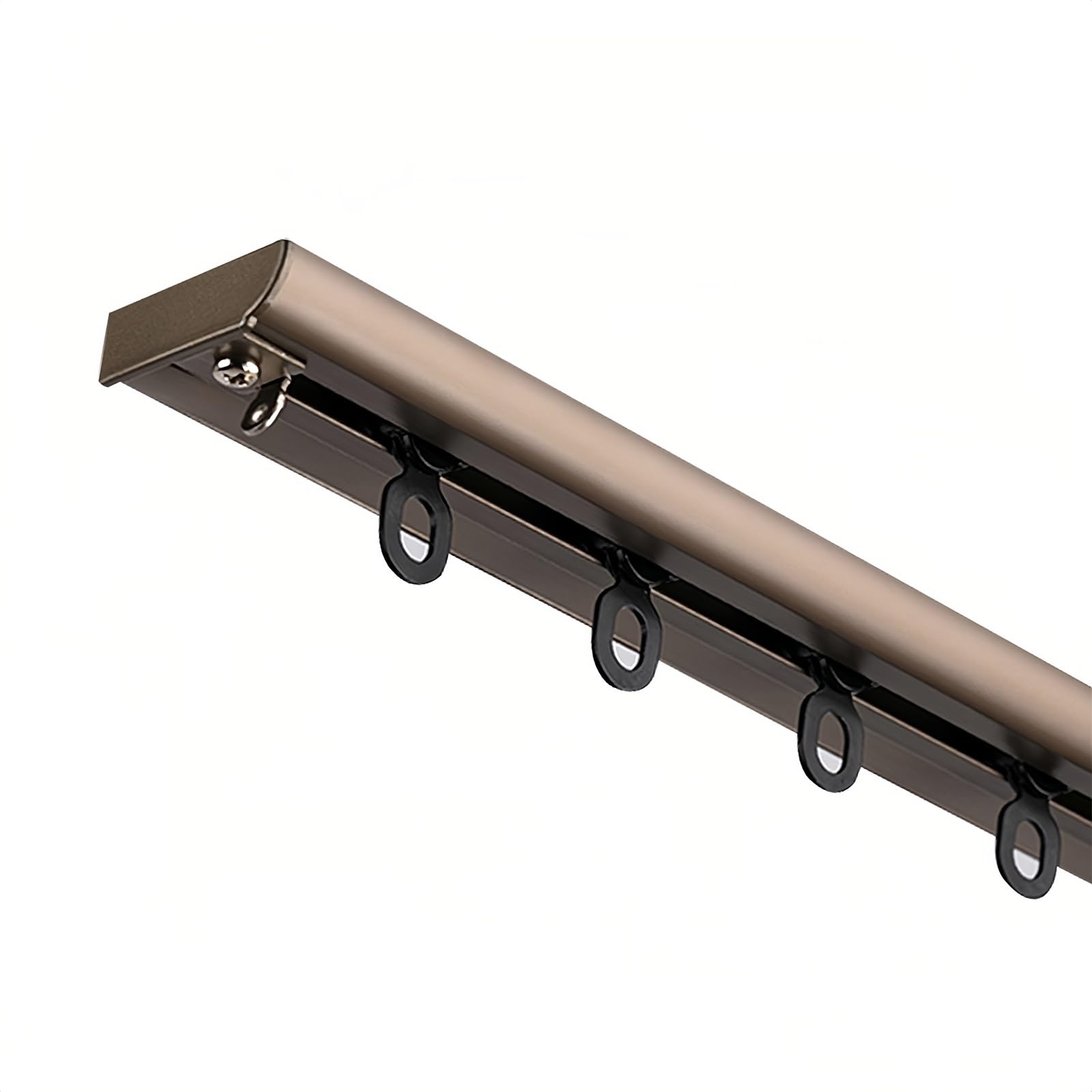 Générique Rail de Plafond pour Rideaux - Ensemble de Rails pour Rideaux de fenêtres et de séparation de pièces, système de Tringle à Rideaux avec roulettes silencieuses, (Champagne, 550 cm)