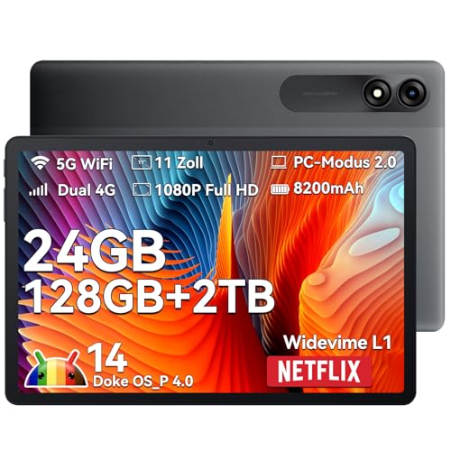 Blackview Tablet 11 Zoll Tab90 Android Gaming Tablet 4G LTE+5G WLAN 24GB(8+16) RAM 128GB ROM (2TB TF) 8200mAh 5MP+13MP U...