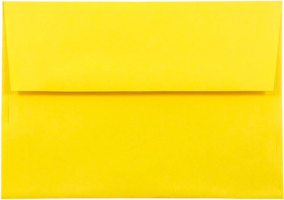 JAM PAPER A8 Colored Invitation Envelopes - 5 1/2 x 8 1/8 - Yellow Recycled - 25/Pack