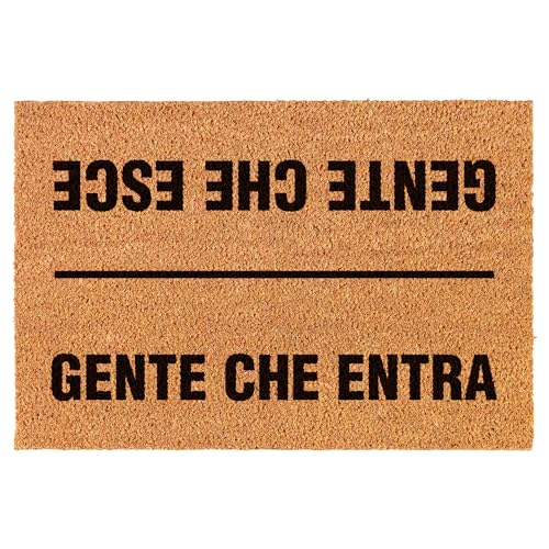 WELCOMAT - Zerbino Ingresso Esterno - Gente che Entra Gente che Esce - Dimensioni 40x60 cm - Zerbino Ingresso Casa Simpatico, In Fibra Naturale di Cocco,