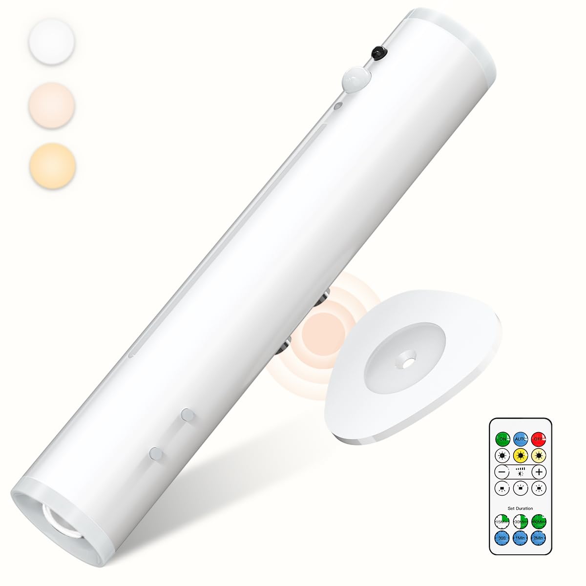 bravzurg Motion Sensor Rechargeable Wall Lights Indoor, 3000mAh Battery Operated Wall Sconces Lights, Magnetic Wireless Rotatable Metal, Stick on LED Night Lamp for Outdoor Bedroom Bathroom Porch
