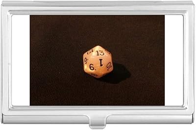 White Gambling Dice Photo Business Card Holder Case Pocket Box Wallet