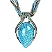 Valentine's Day Gifts Deals 2018-ValentoriaPretty Jewelry Vintage Style Tibet Round Rimous Heart Shaped Pendant Chain Necklace for Best Friends Gifts (Teal Blue)